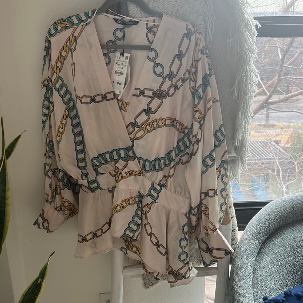Zara satin blouse